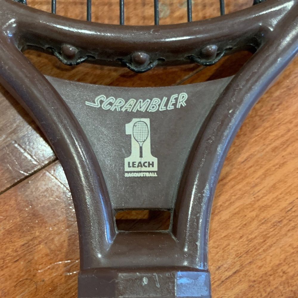 Vintage Brown Racquetball Racket - Picture 2 of 9